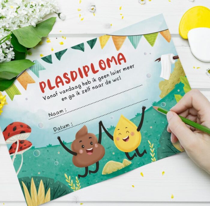 Set van 3 plaskaarten , 3 stickervellen met beloningsstickers en plasdiploma - Afbeelding 5